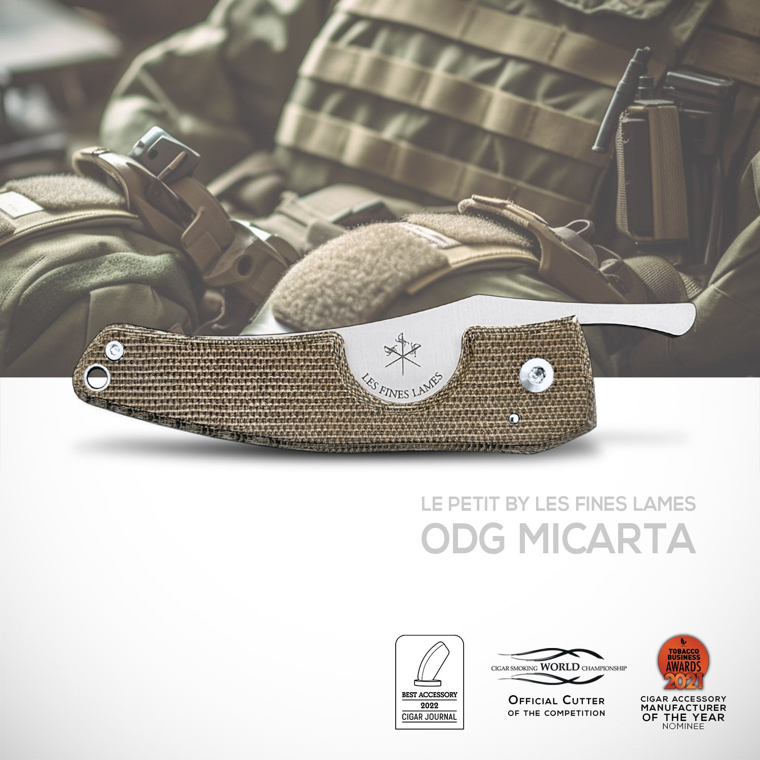 les-fines-lames-le-petit-zigarrenmesser-odg-micarta-gr-n-14c28n image 1