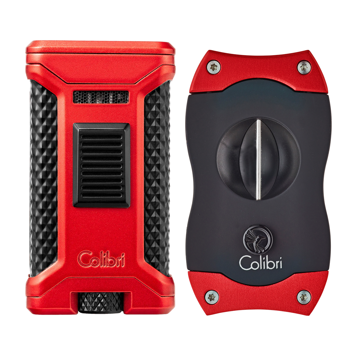 colibri-ascari-zigarrenfeuerzeug-v-cut-set-schwarz-3-flammig image 1
