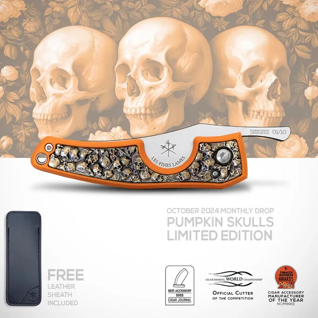 les-fines-lames-le-petit-zigarrenmesser-pumpkin-skulls-bronze image 1