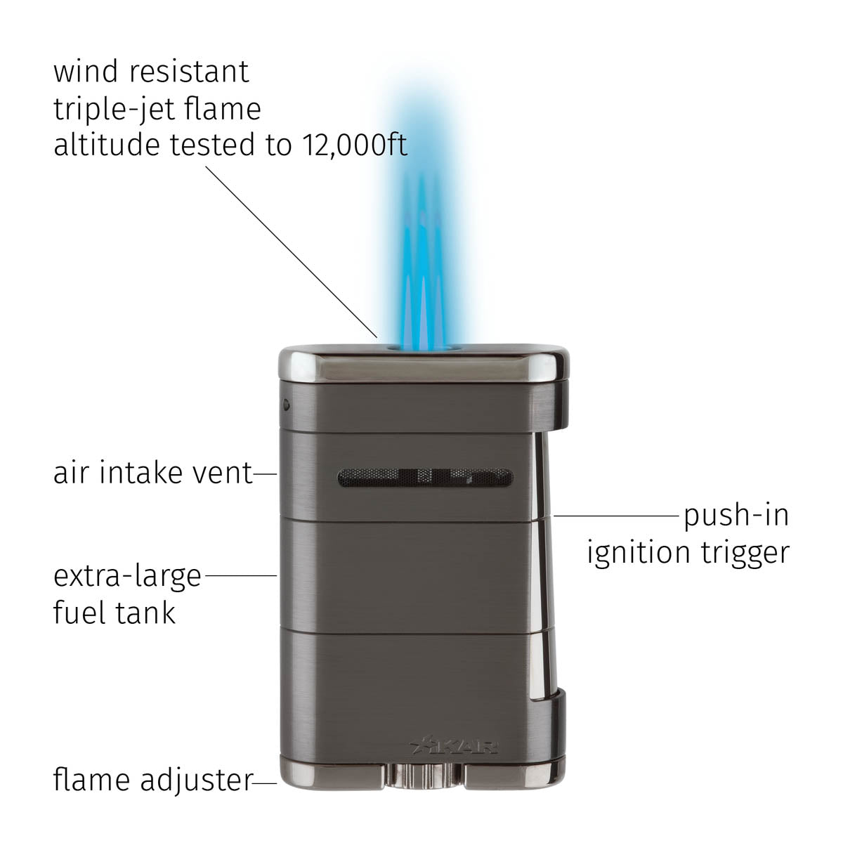 xikar-allume-triple-jet-tischfeuerzeug-schwarz-3-flammig image 7