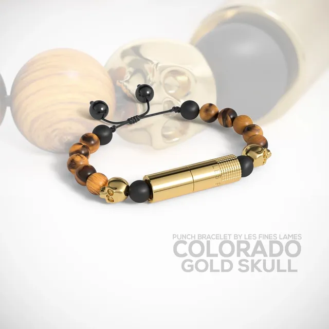 les-fines-lames-punch-bracelet-zigarrenbohrer-colorado-gold-skull image 1