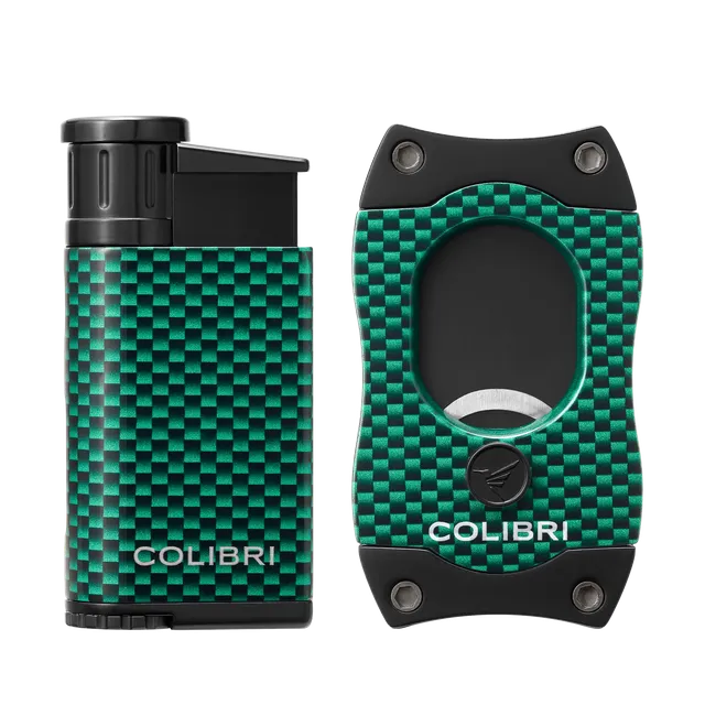 colibri-evo-s-cut-set-zigarrenfeuerzeug-carbon-rot-single-jet image 1