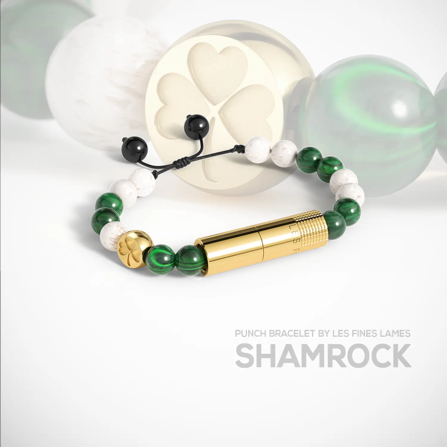 les-fines-lames-punch-bracelet-armband-shamrock-gold-limitiert image 1