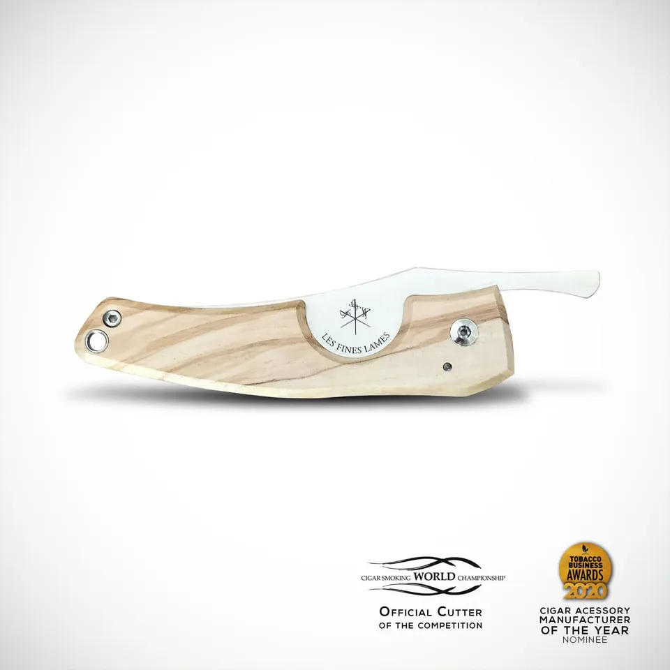 les-fines-lames-le-petit-zigarrenmesser-olive-wood image 1