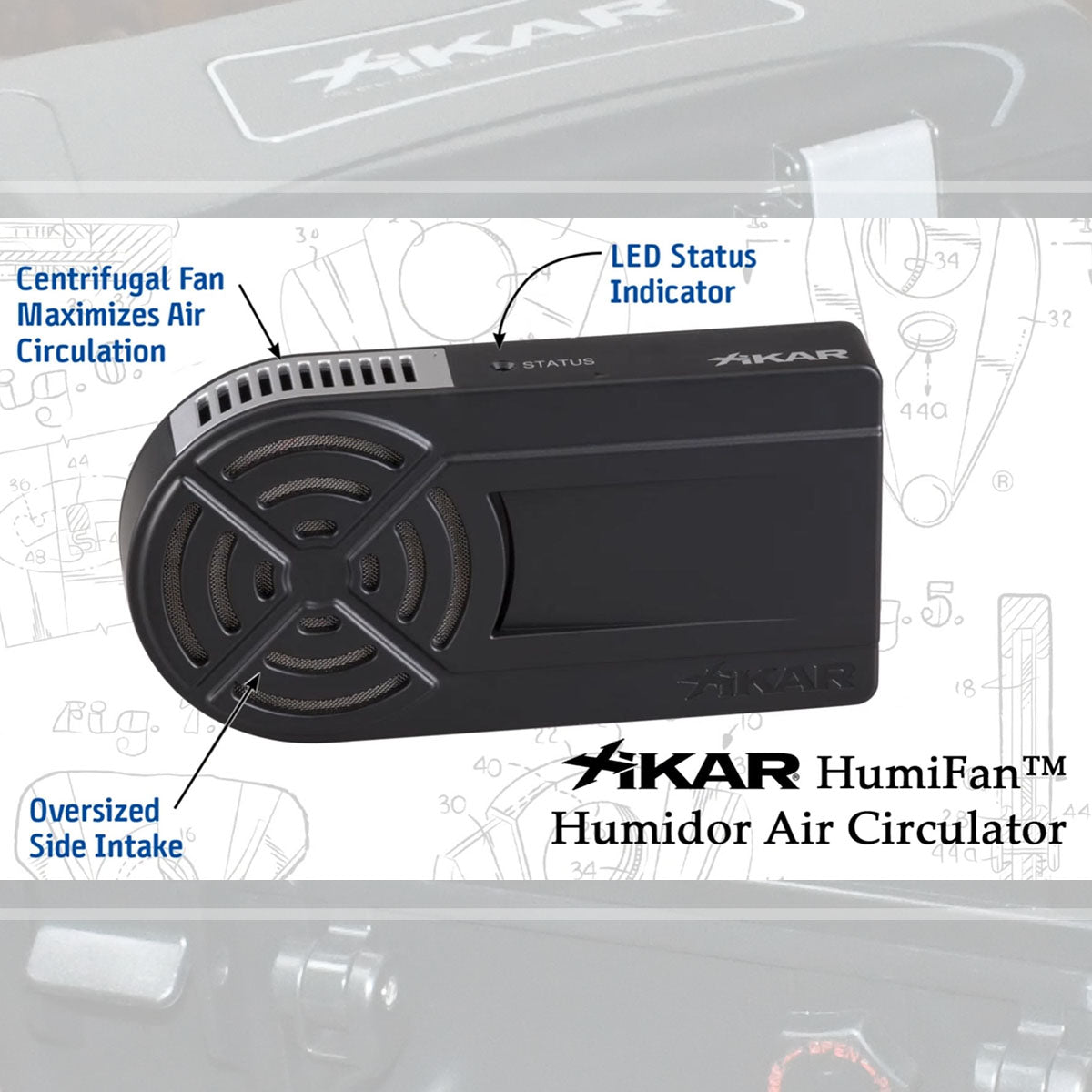 xikar-xi-humifan-humidor-l-fter-luftzirkulation-batterie image 2
