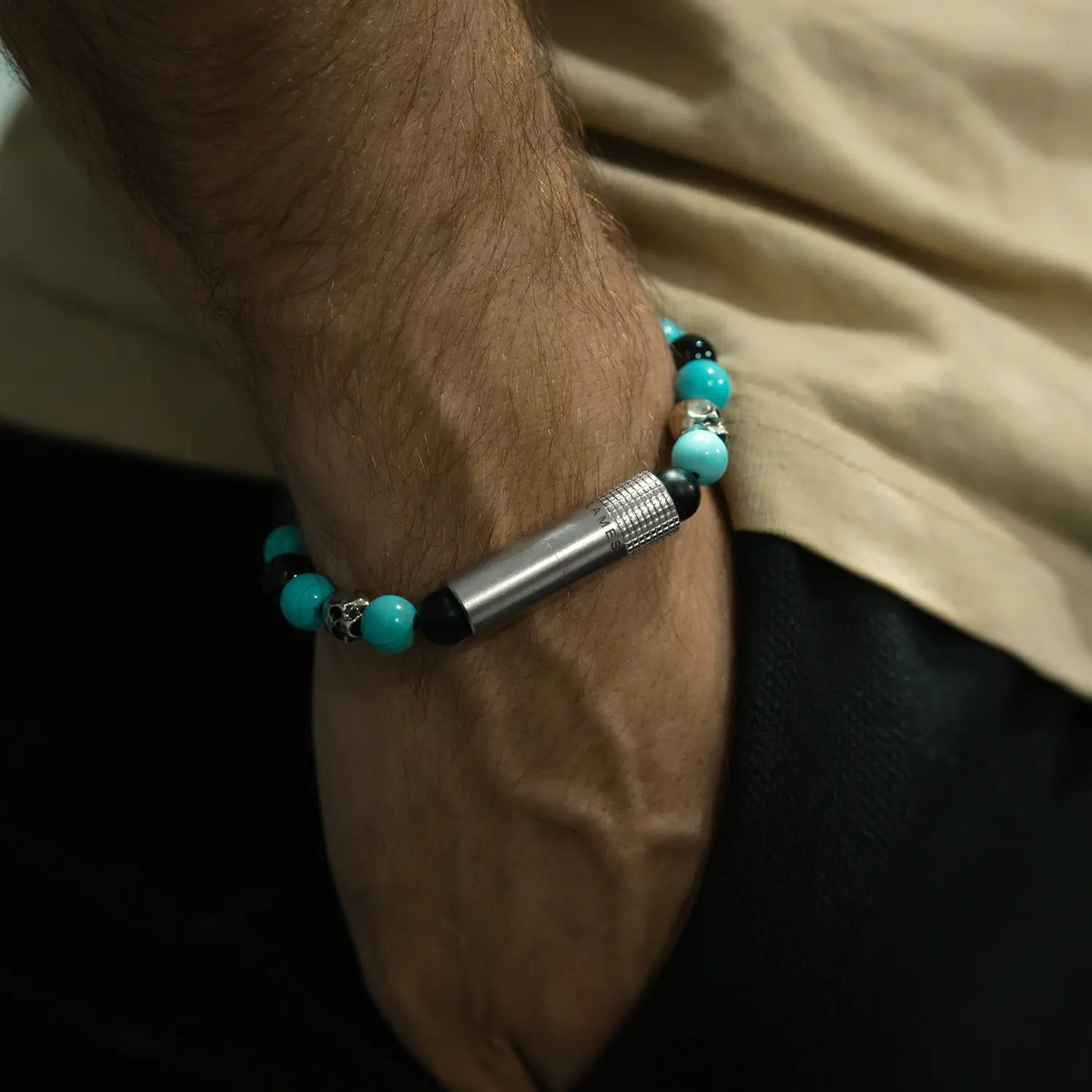 les-fines-lames-punch-bracelet-zigarren-punch-turquoise-skull image 4
