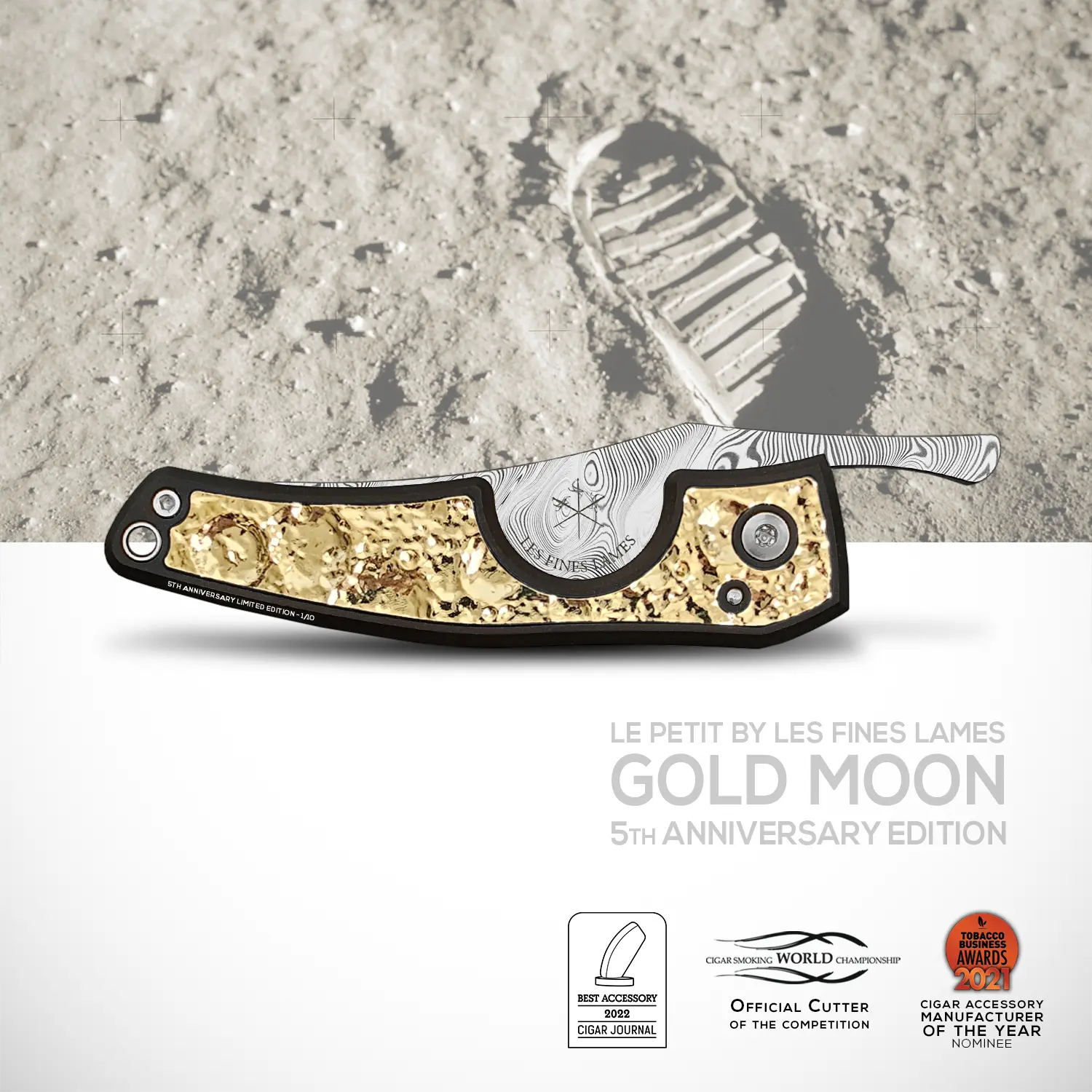 les-fines-lames-le-petit-zigarrencutter-gold-moon-damasteel-limitiert image 1