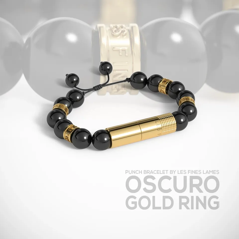 les-fines-lames-punch-bracelet-oscuro-gold-zigarrenschneider image 1