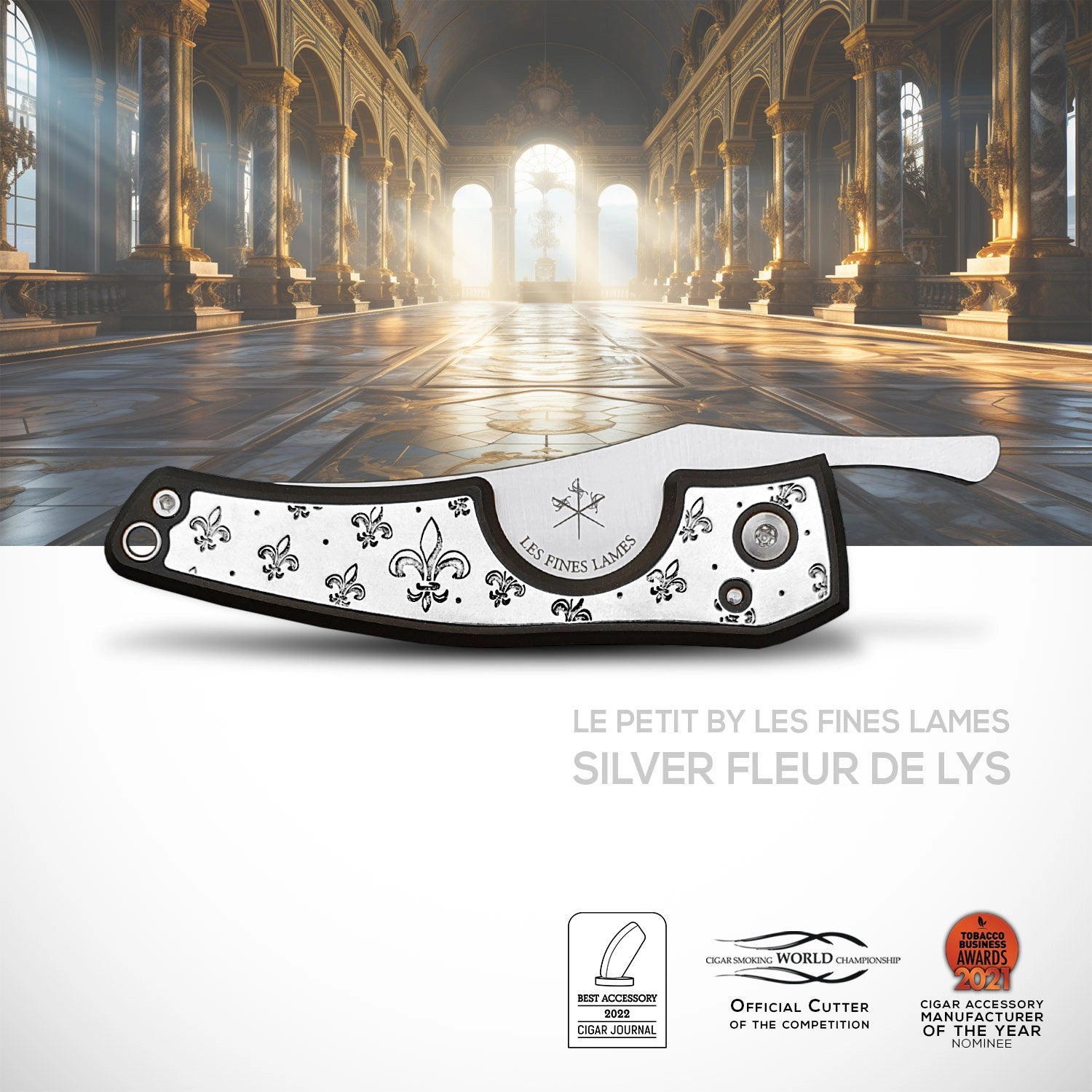 les-fines-lames-le-petit-silver-fleur-de-lys-zigarrenmesser image 1