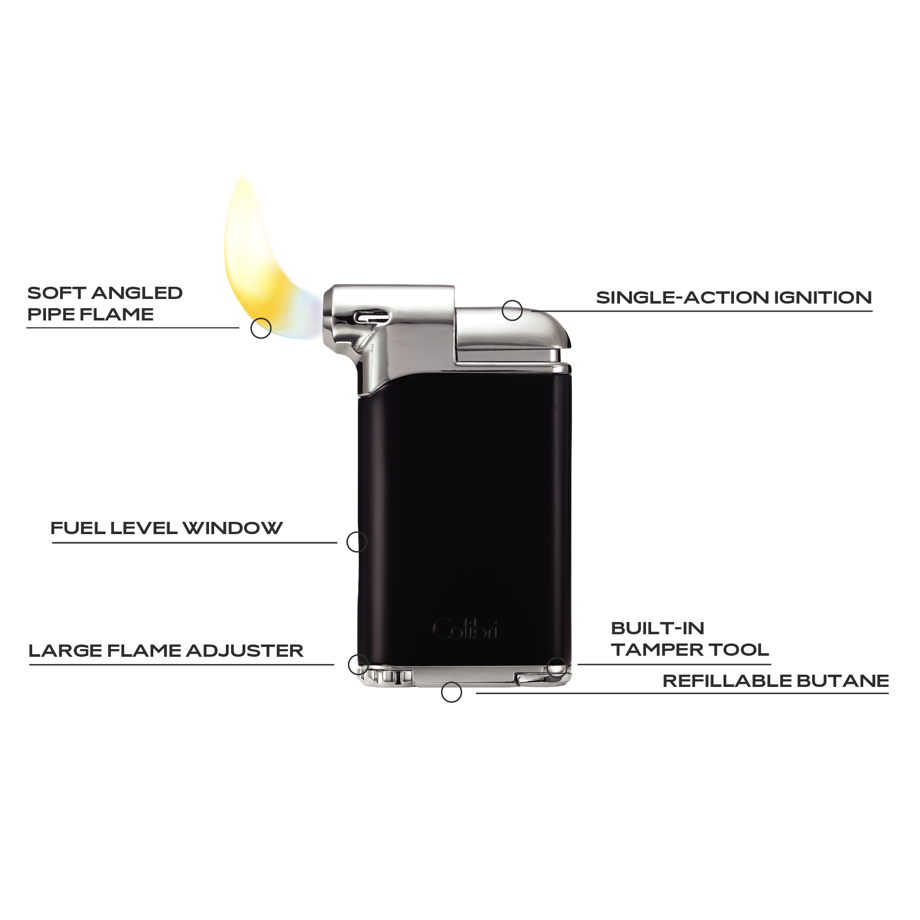 colibri-pacific-air-zigarrenfeuerzeug-mattschwarz-chrom-softflamme image 6