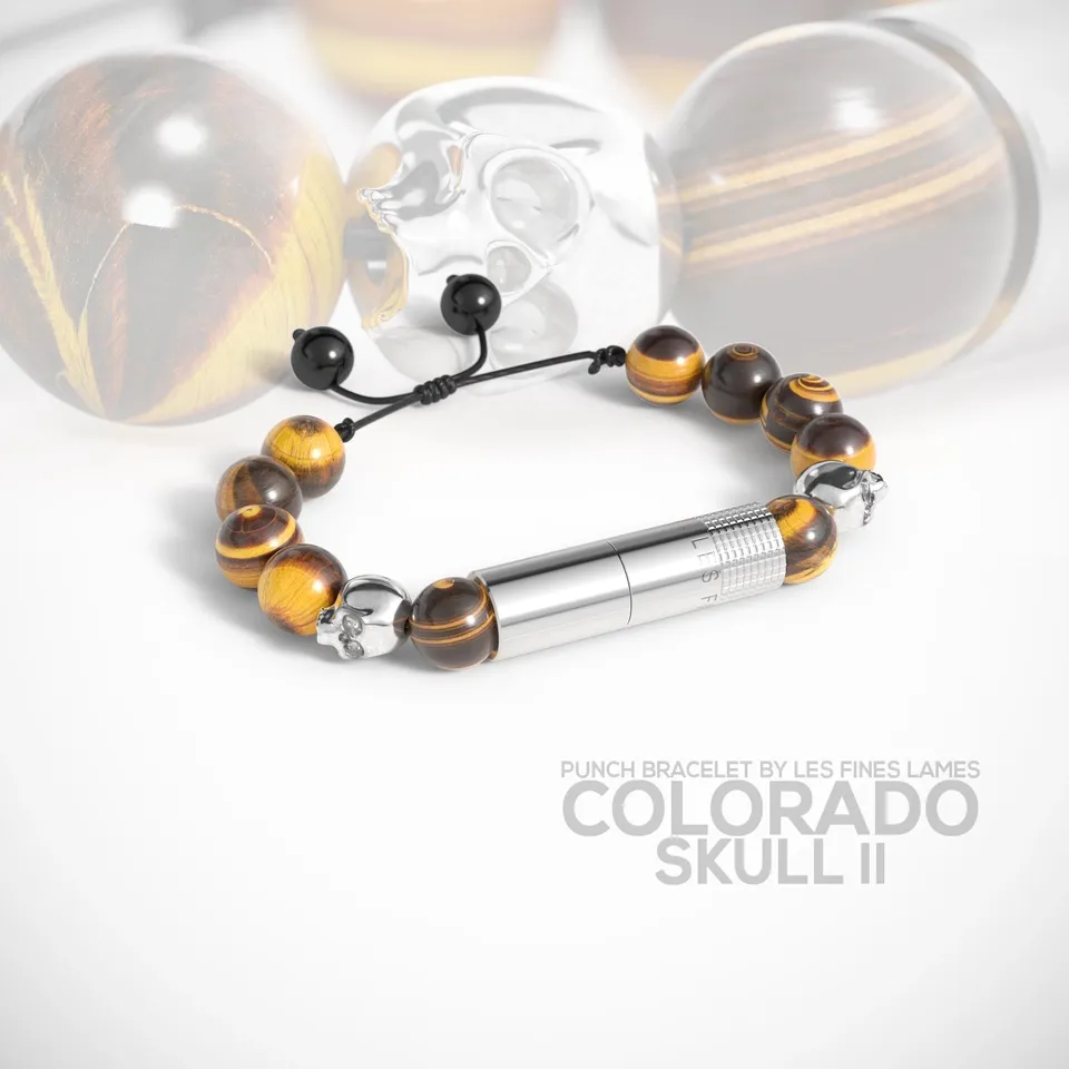 les-fines-lames-punch-bracelet-colorado-skull-ii-zigarren-punch-edelstahl image 1
