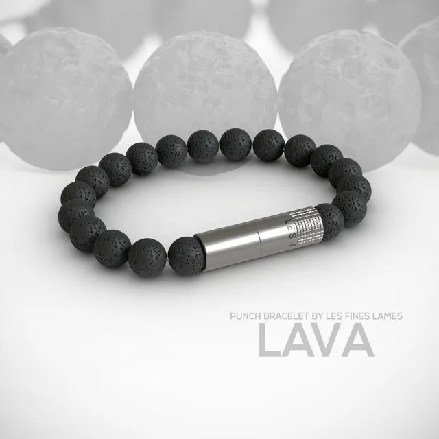 les-fines-lames-punch-bracelet-zigarren-punch-lava-elastic image 1