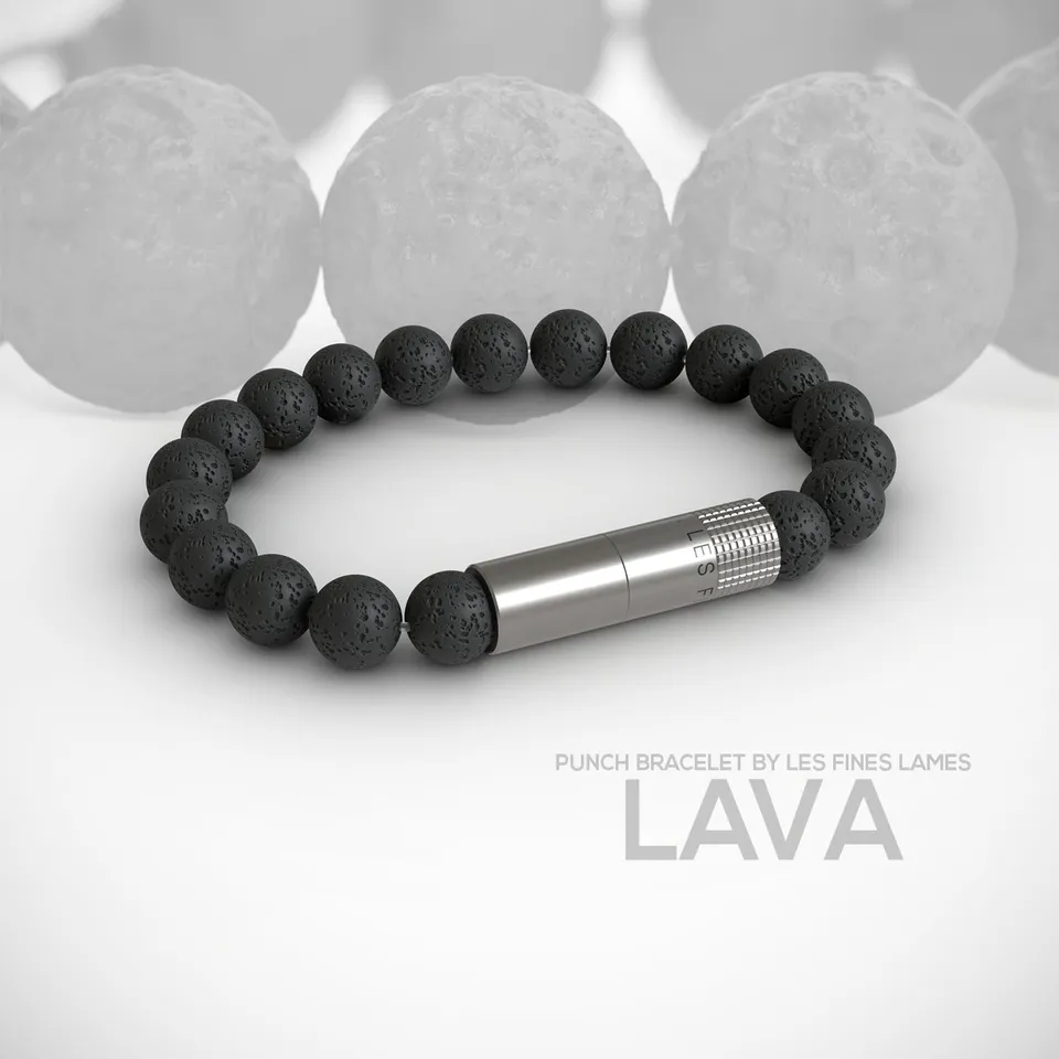 les-fines-lames-punch-bracelet-zigarren-punch-lava-elastic image 1