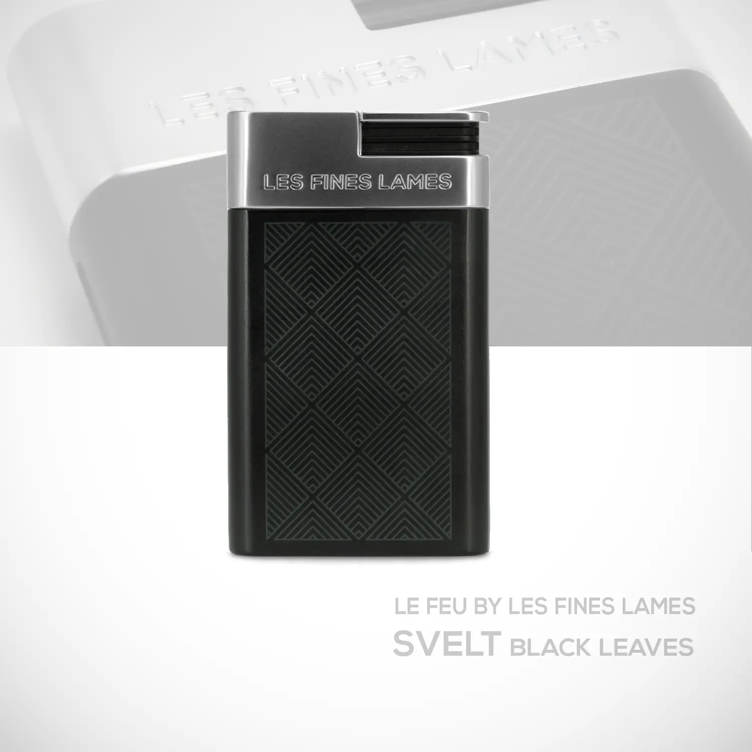 les-fines-lames-le-feu-svelt-feuerzeug-black-leaves-schwarz image 1