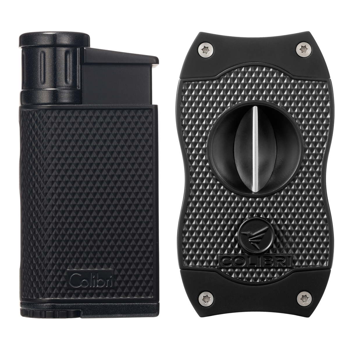 colibri-evo-zigarren-feuerzeug-set-schwarz-diamond-v-cut image 2