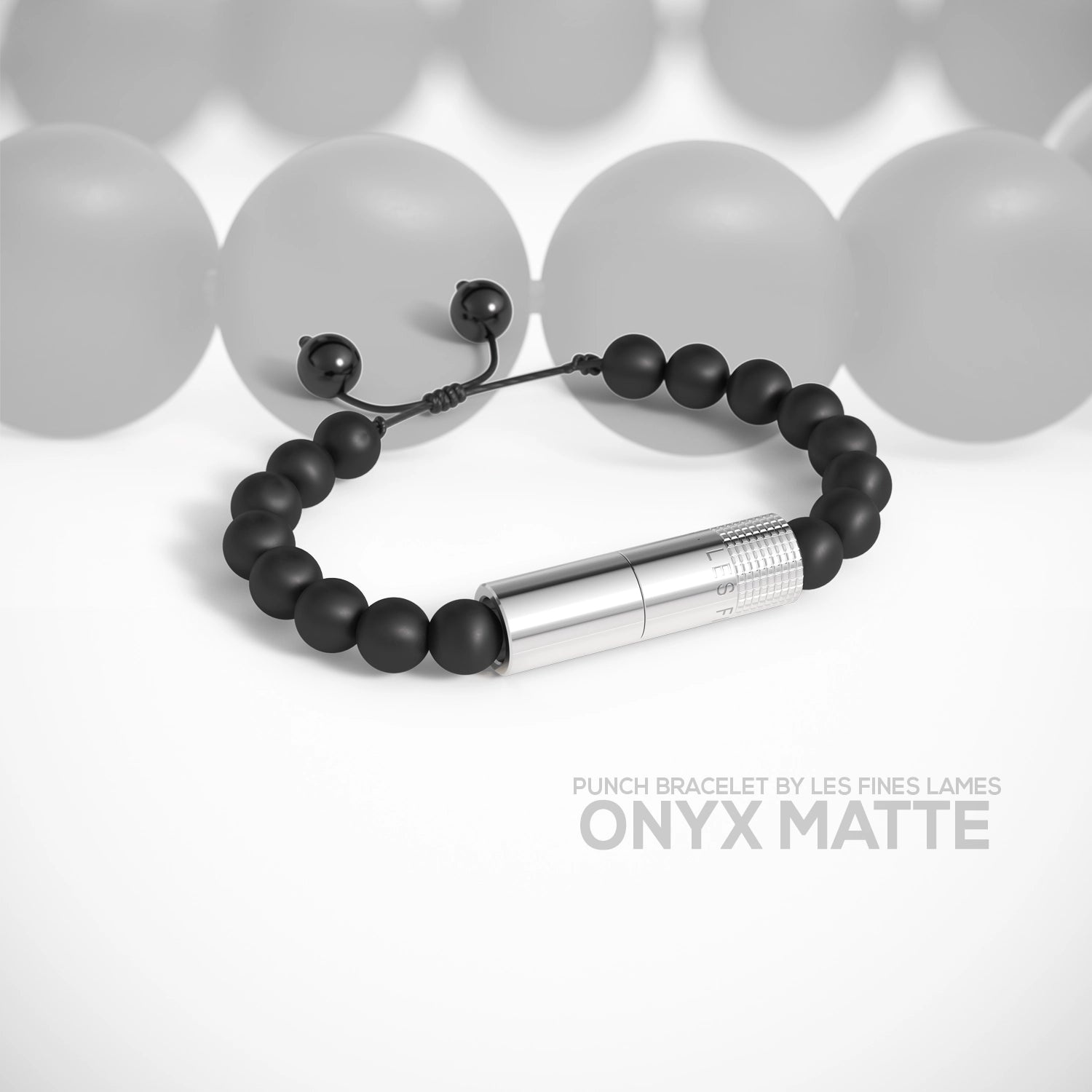 les-fines-lames-punch-bracelet-zigarrenbohrer-onyx-matt-elastic image 6