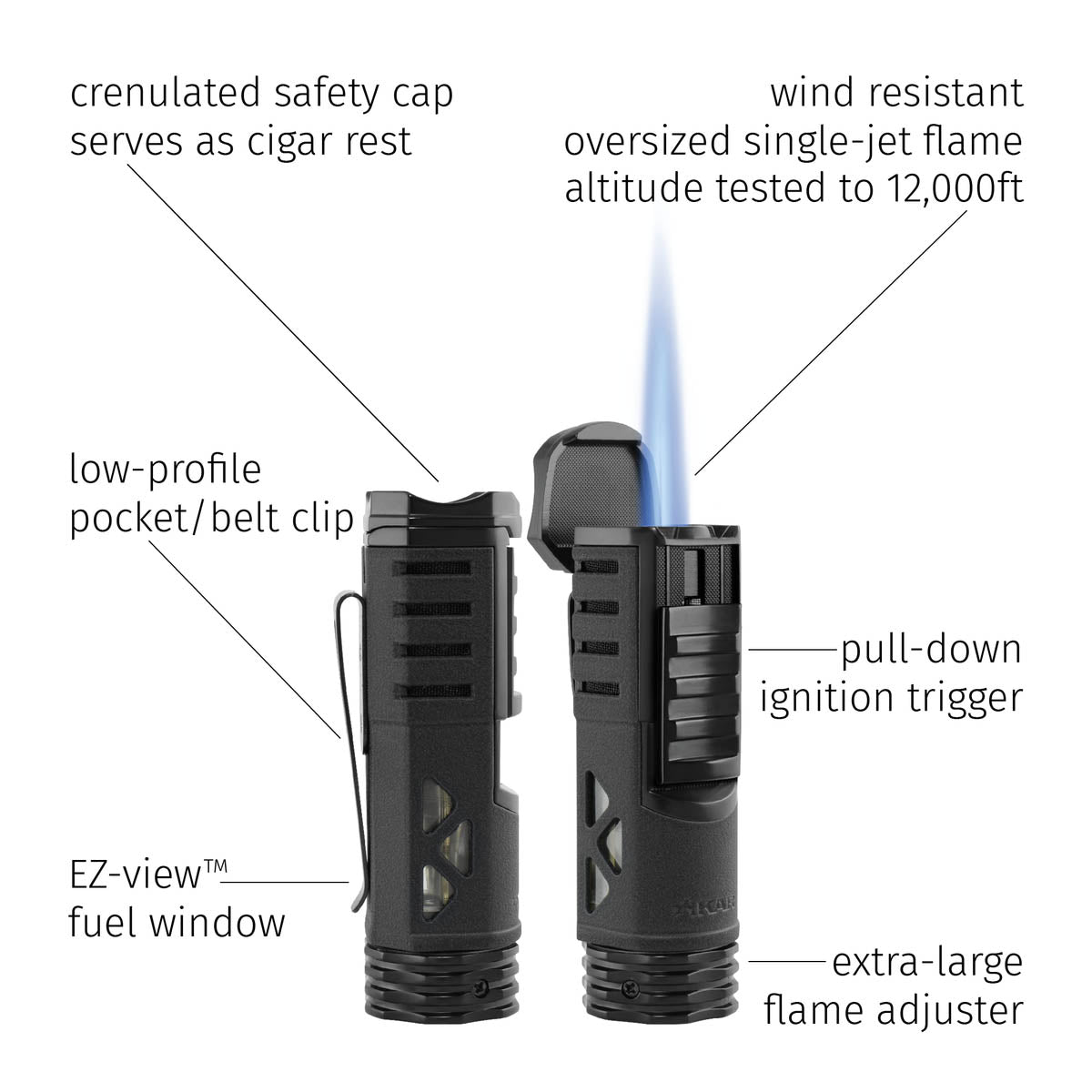xikar-tactical-single-jet-zigarrenfeuerzeug-schwarz-10-mm image 4