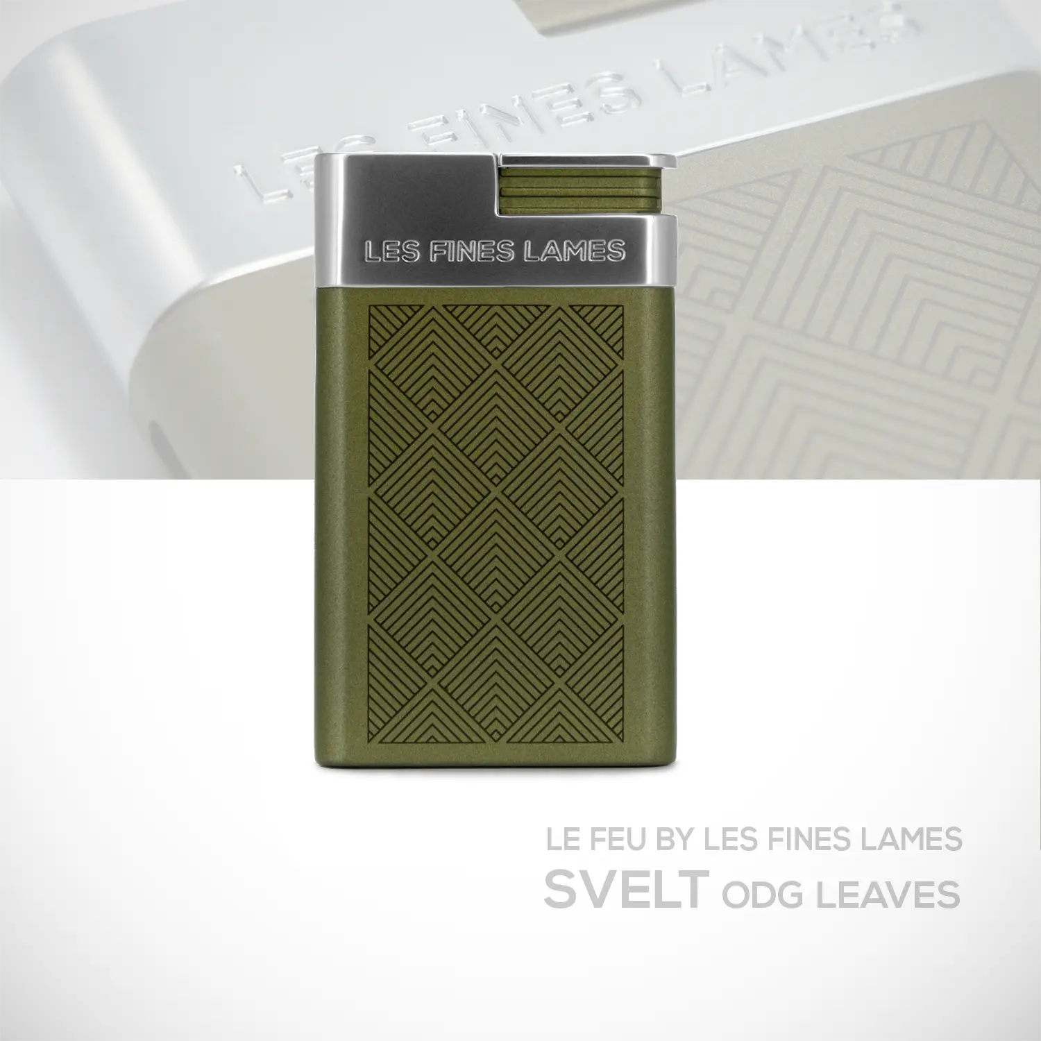 les-fines-lames-le-feu-svelt-zigarrenfeuerzeug-od-green-leaves image 1