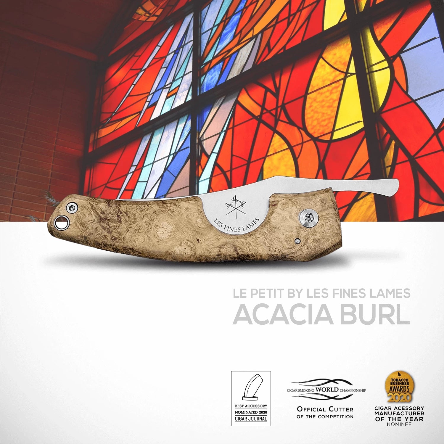 les-fines-lames-le-petit-zigarrenmesser-acacia-burl-holzgriff image 1