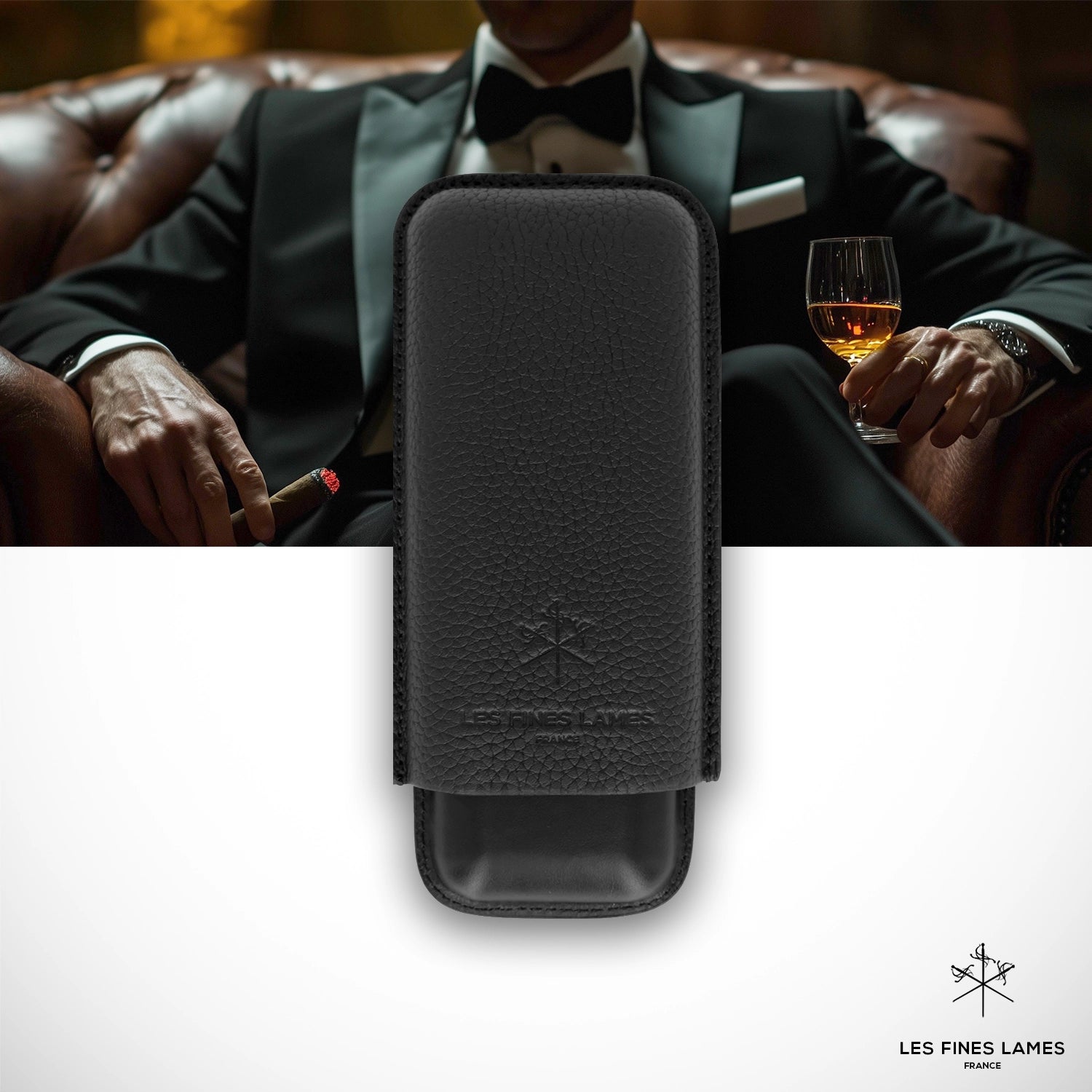 les-fines-lames-cigar-case-duo-zigarrenetui-schwarz-leder-2er image 1