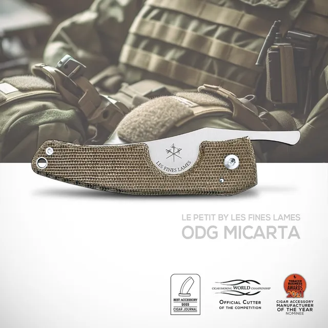 les-fines-lames-le-petit-zigarrenmesser-odg-micarta-gr-n-14c28n image 1