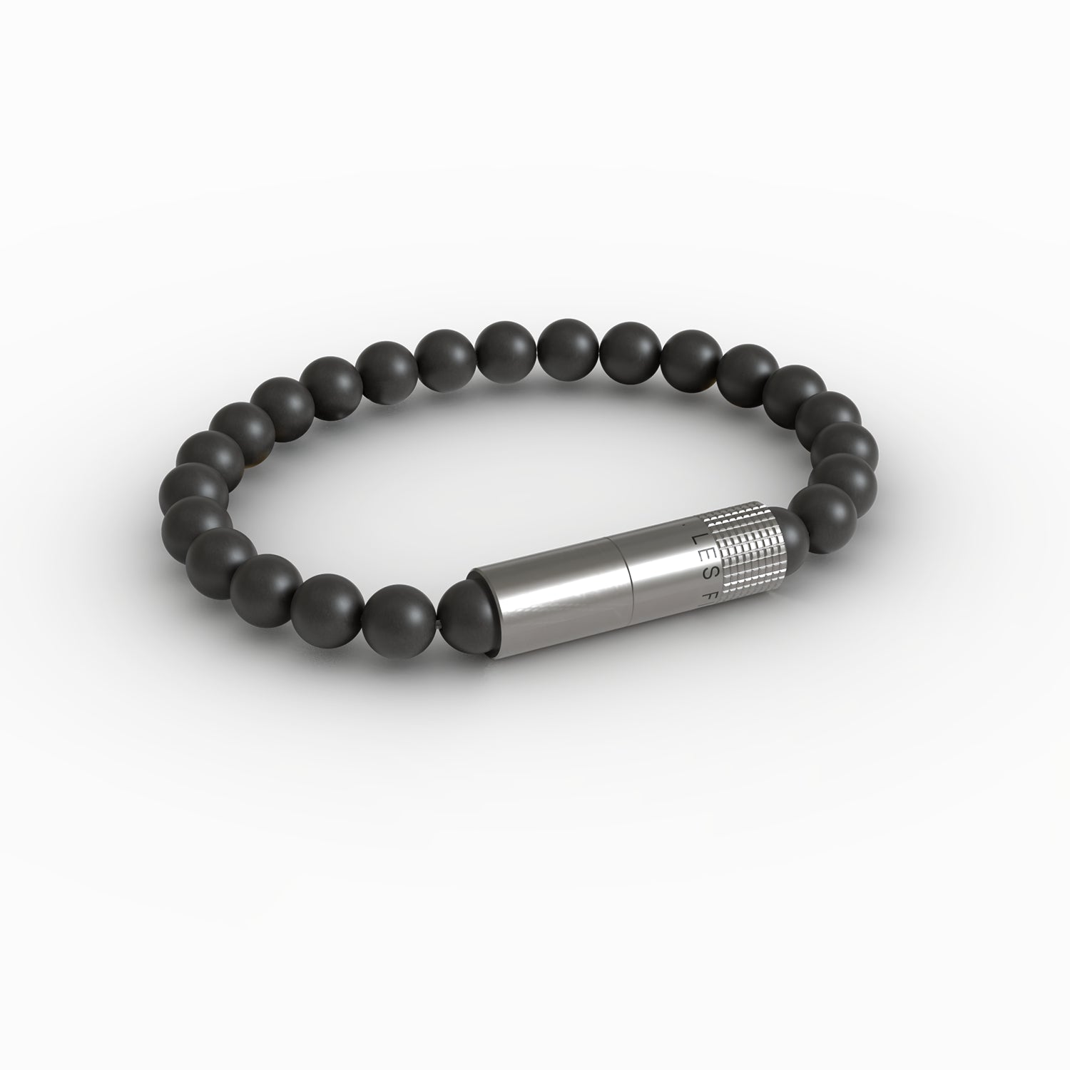 les-fines-lames-punch-bracelet-zigarrenbohrer-onyx-matt-elastic image 2