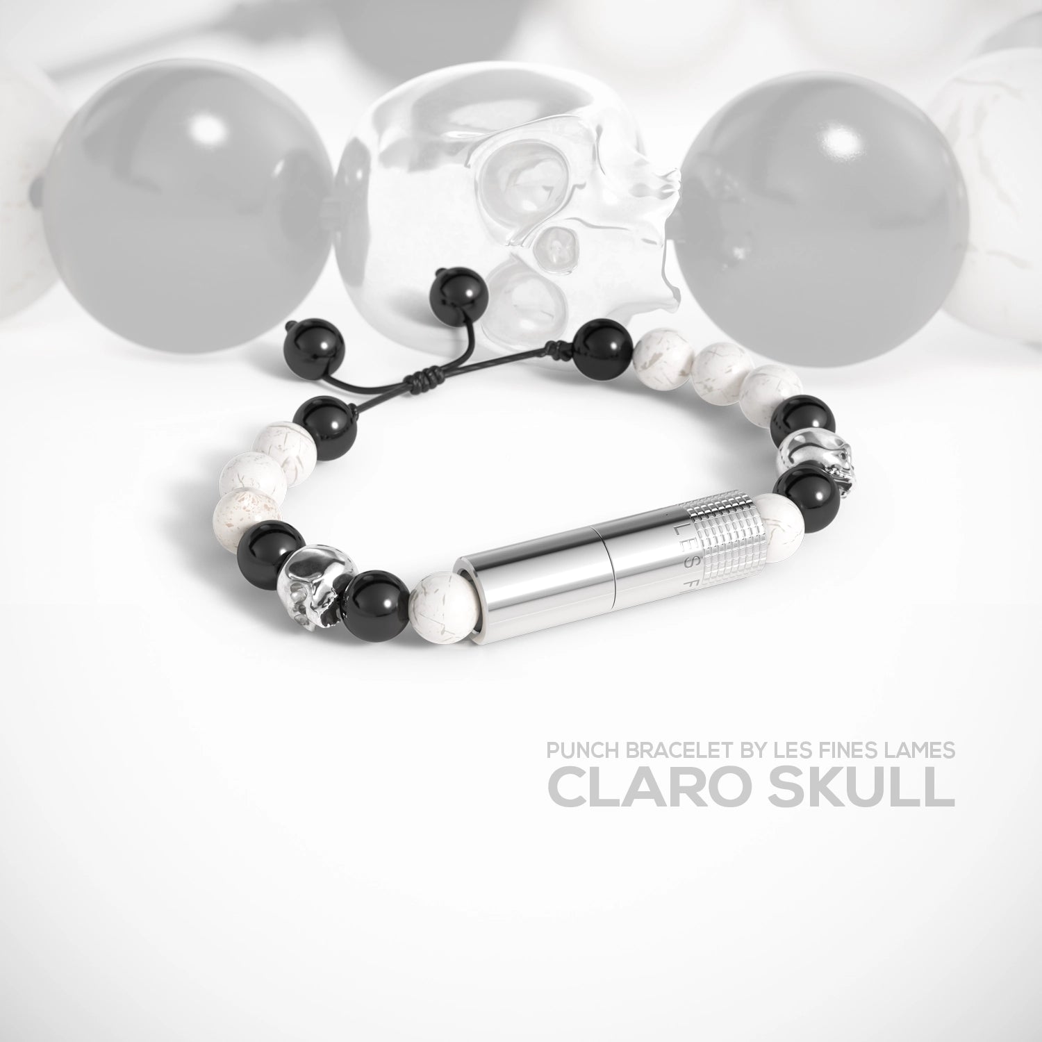 les-fines-lames-punch-bracelet-claro-skull-zigarrenpuncher-verstellbar image 1
