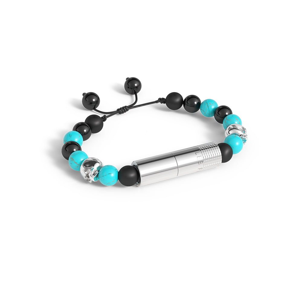 les-fines-lames-punch-bracelet-zigarren-punch-turquoise-skull image 2