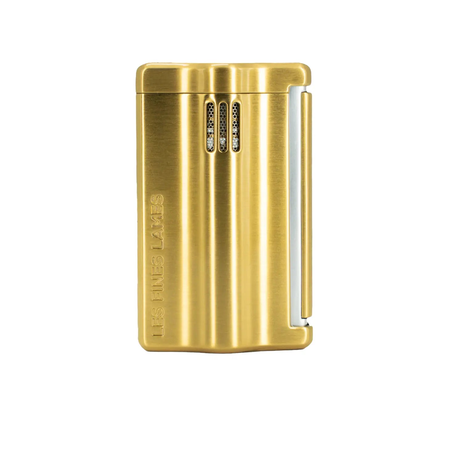 les-fines-lames-le-feu-rs-zigarrenfeuerzeug-brushed-gold-flachflamme image 2
